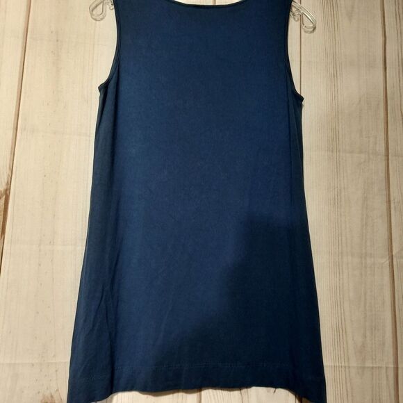 J.‎ Jill Women's Blue Rayon Blend Sleeveless Crew Neck Midi Blouse Size XS - Picture 2 of 7
